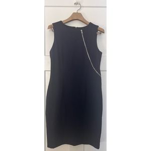 Calvin‎ Klein Sheath Dress Navy Zipper Size 10 Sleeveless